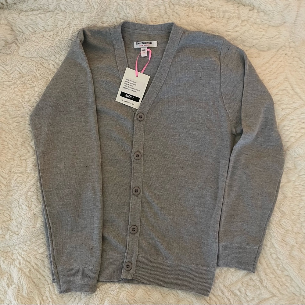 Grey buttoned-down soft sweater - size 7